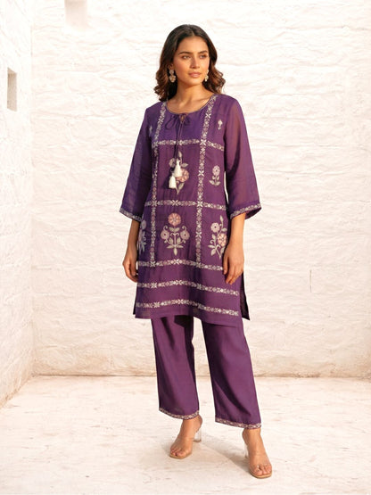 Parikrama Orchid embroidery co-ord set