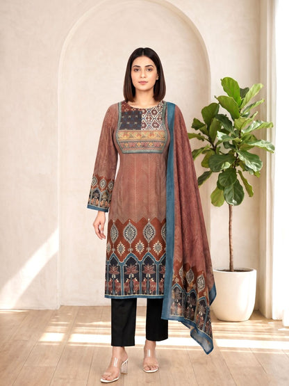 Aranya Walnut Pure Cotton Suit Set