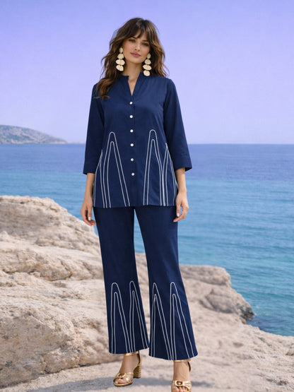 Ivanka cobalt cotton co-ord set