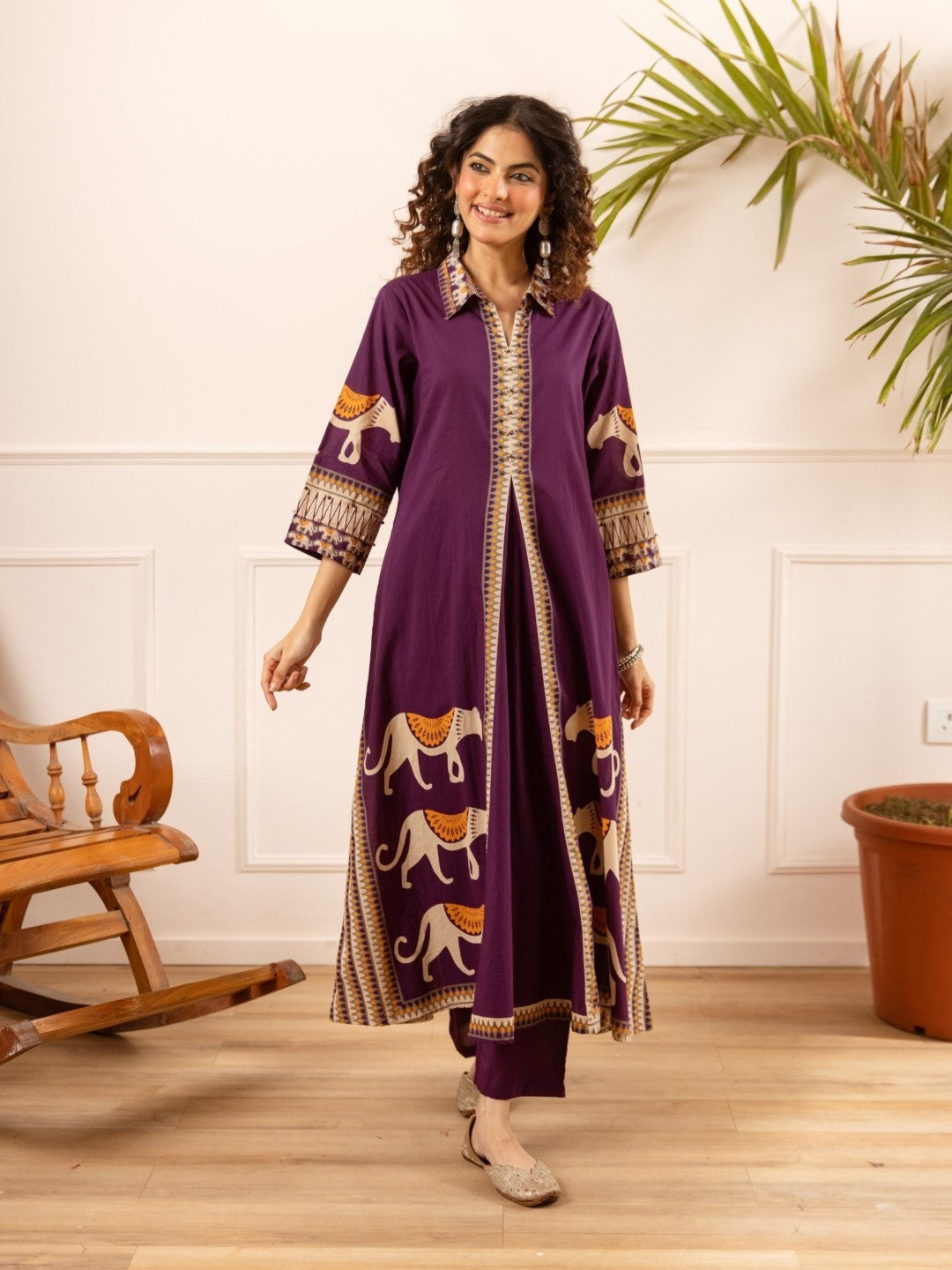 Karen aztec printed cotton kurta pant set