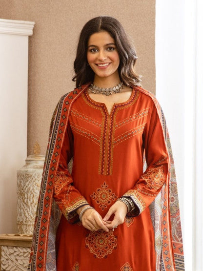 Karen cadmium embroidery cotton suit set