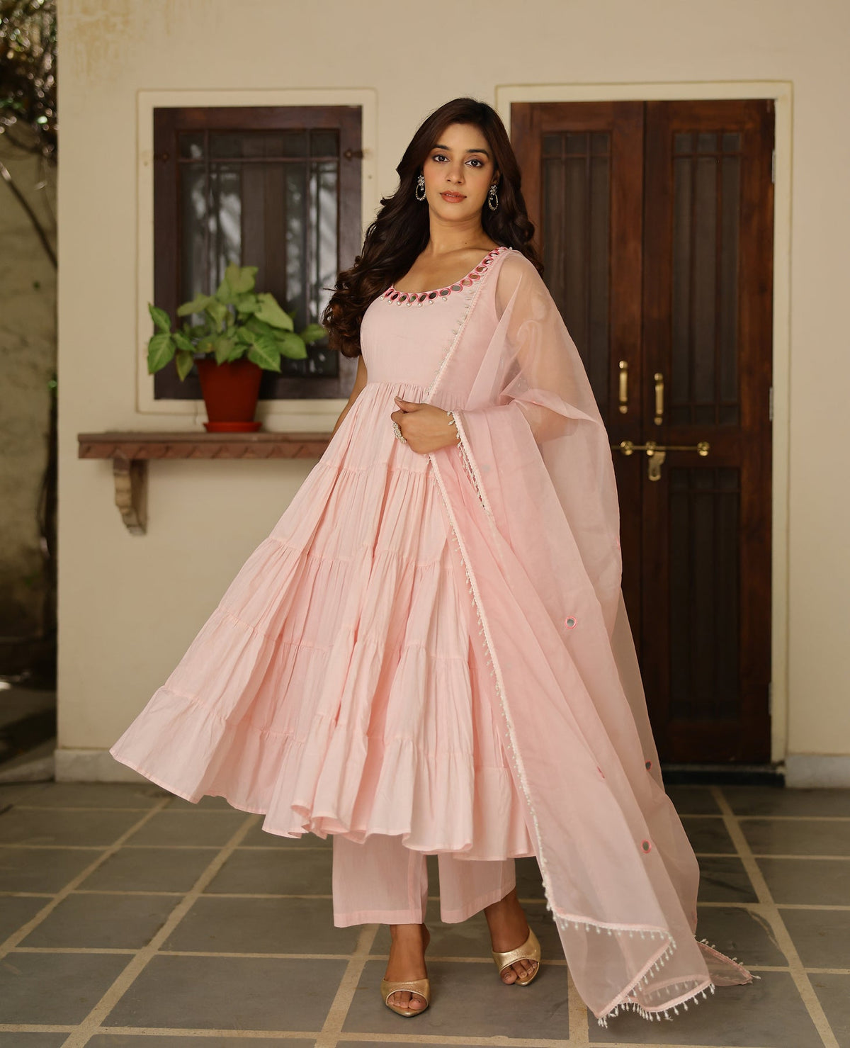 Kusum Pink Cotton Suit Set