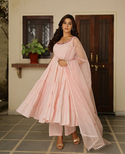 Kusum Pink Cotton Suit Set