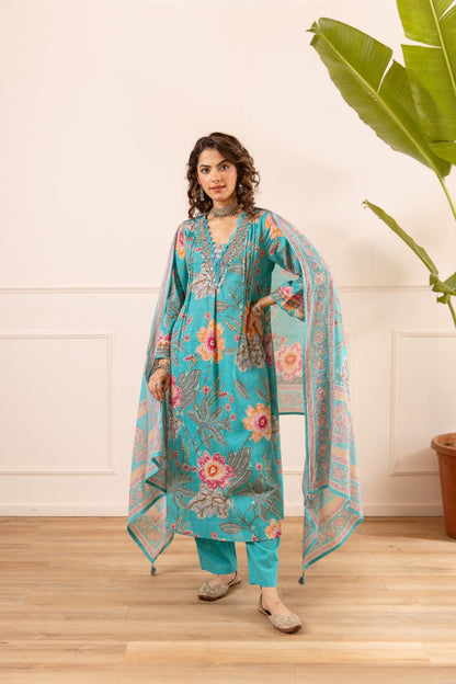 Karen artic embroidery cotton suit set