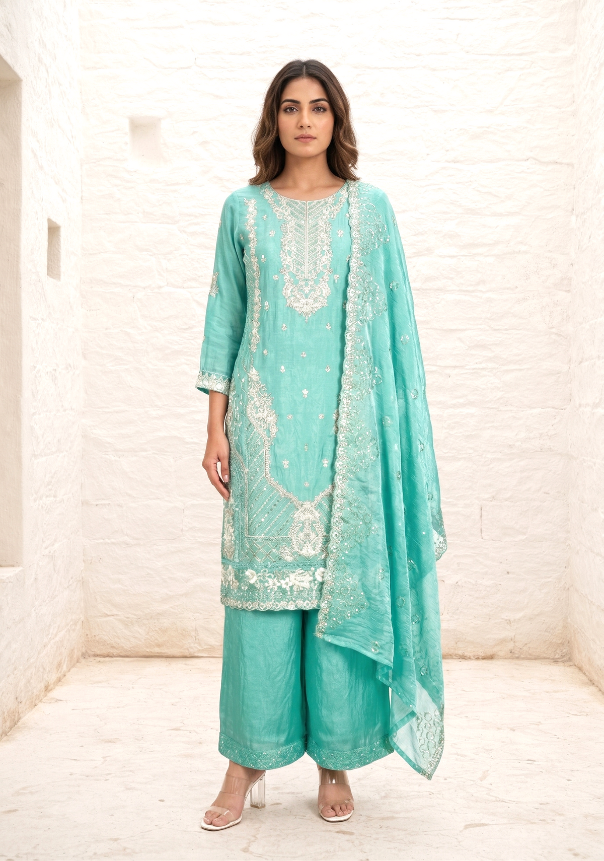 Mayuri Minty Full Work Suit Set
