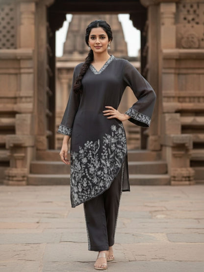Kimaya jade full work fusion wear kurta pant set