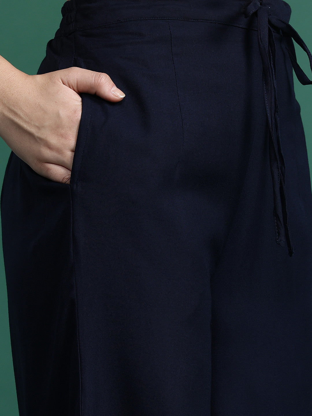 Floral Printed Mirror Work Kurta with Trousers