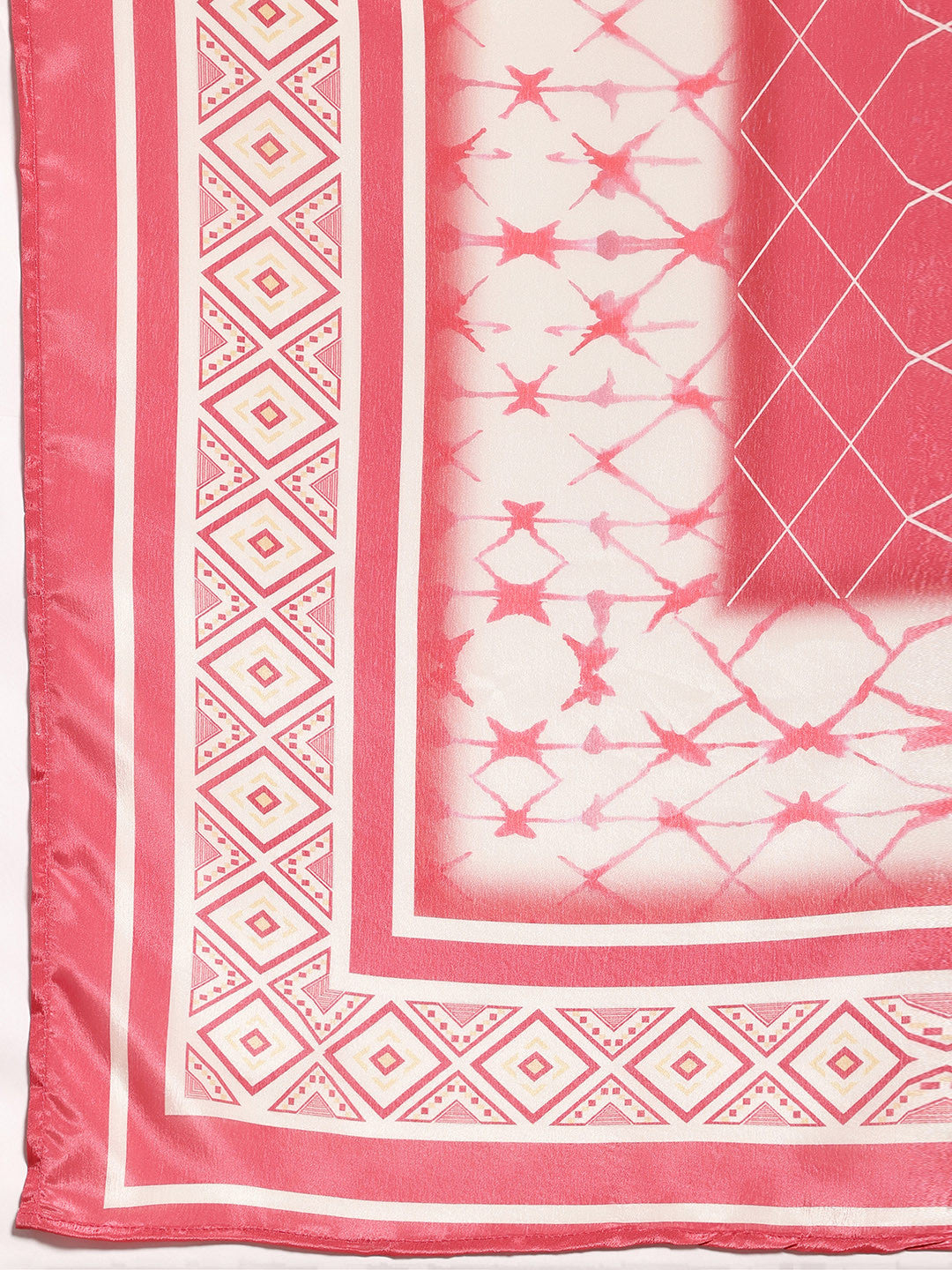 White Floral Printed Thread Work Straight Kurta With Palazzos & Dupatta