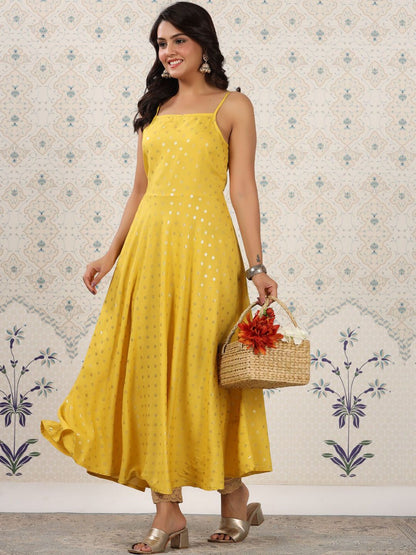Dhiyona OD  Floral Printed Shoulder Straps Anarkali Kurta