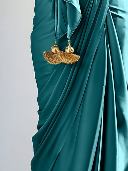 Dhiyona ST Mystic Blue Satin Saree