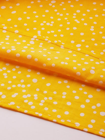 Dhiyona AY Women's Yellow & White Polka Dots Printed A-Line Maternity Dress