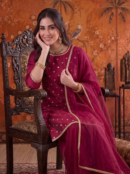 Embroidered Round Neck Kurta Sets