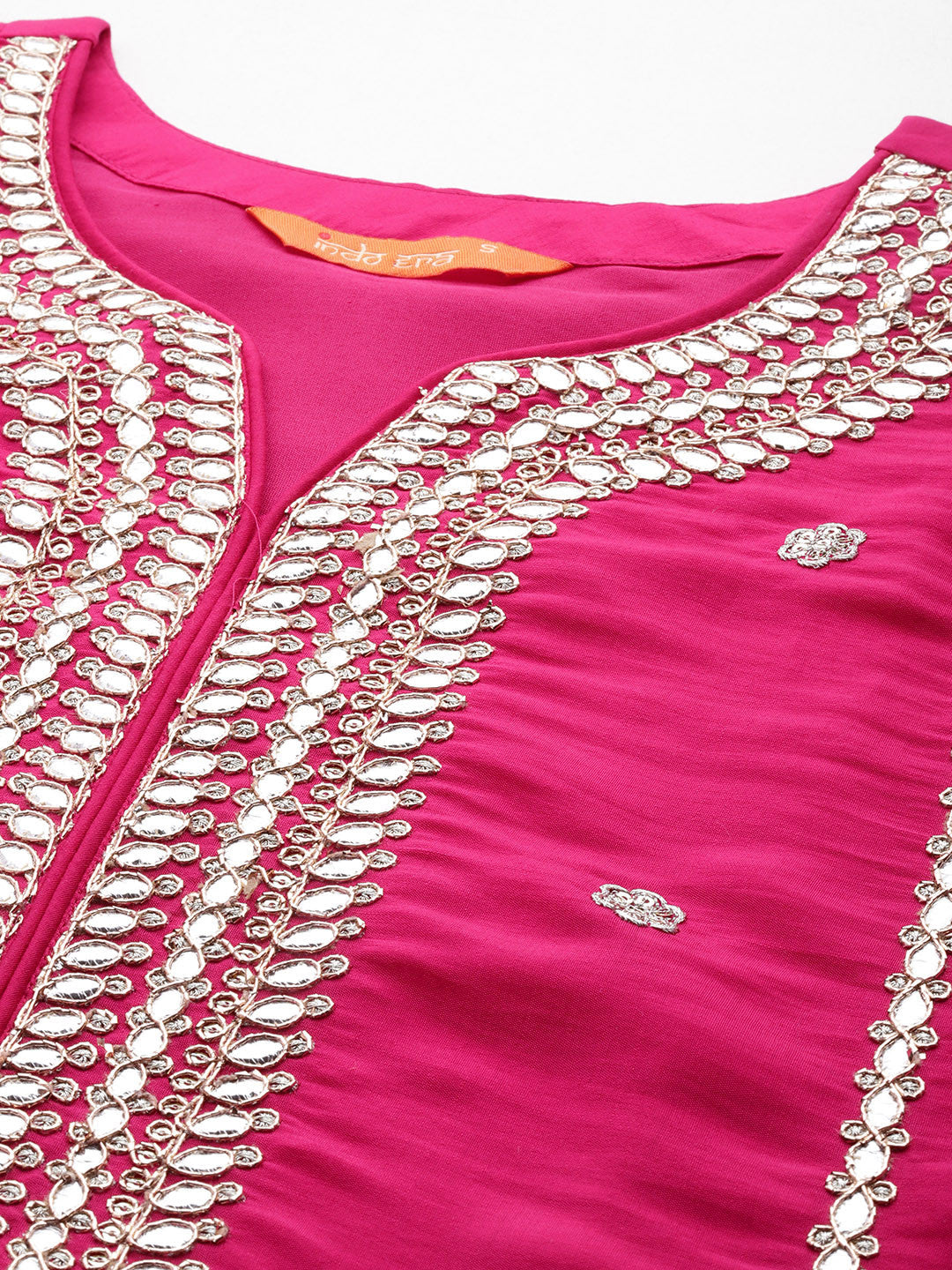 Ethnic Motifs Embroidered Panelled Gotta Patti Kurta with Trousers & With Dupatta
