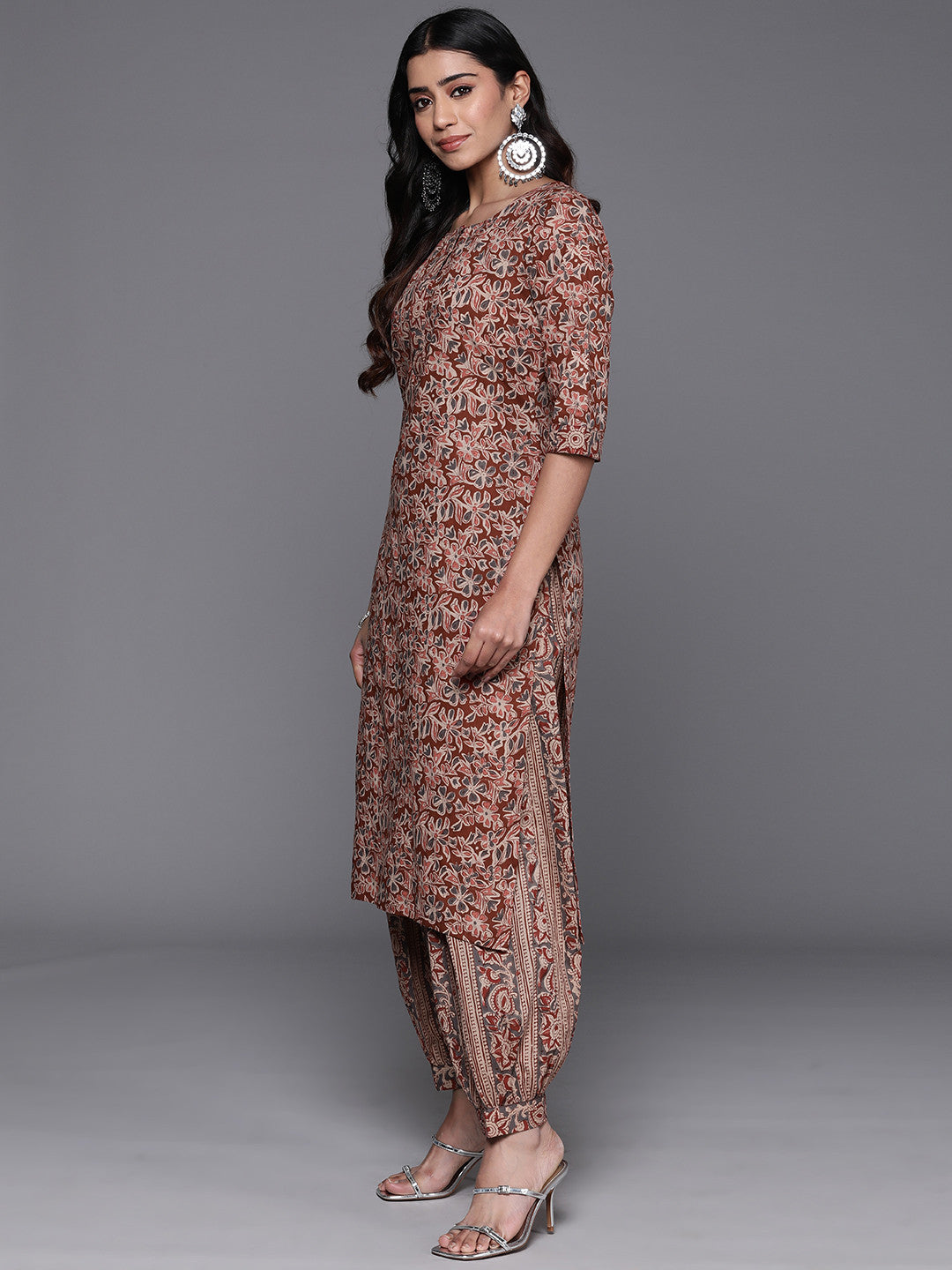 Floral Printed Pure Cotton Kurta with Salwar & Dupatta