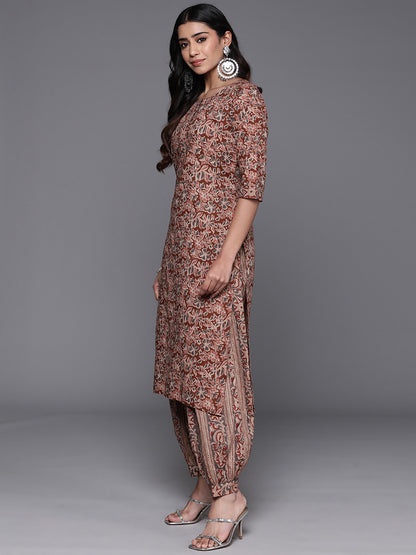 Floral Printed Pure Cotton Kurta with Salwar & Dupatta