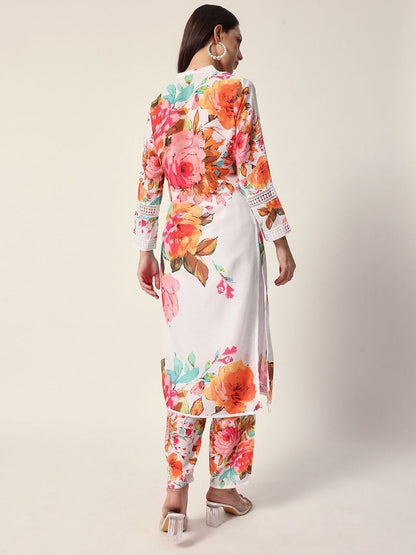 Dhiyona IS Women's Women Floral Printed Kurta with Trousers