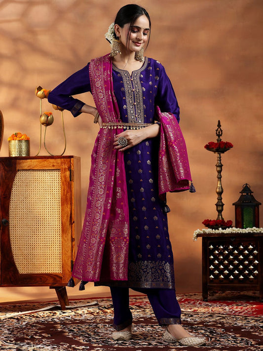 Dhiyona LL Women Floral Regular Kurta with Palazzos & With Dupatta