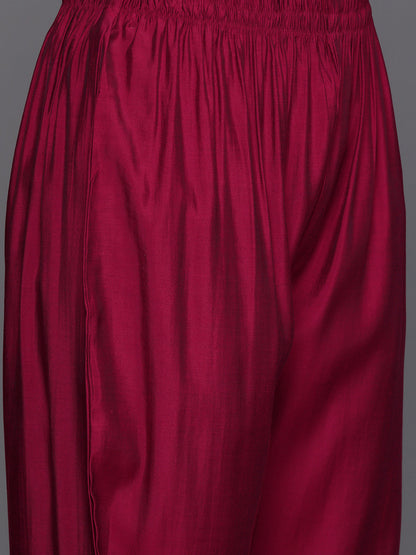 Floral Embroidered Regular Thread Work Kurta with Trousers & Dupatta