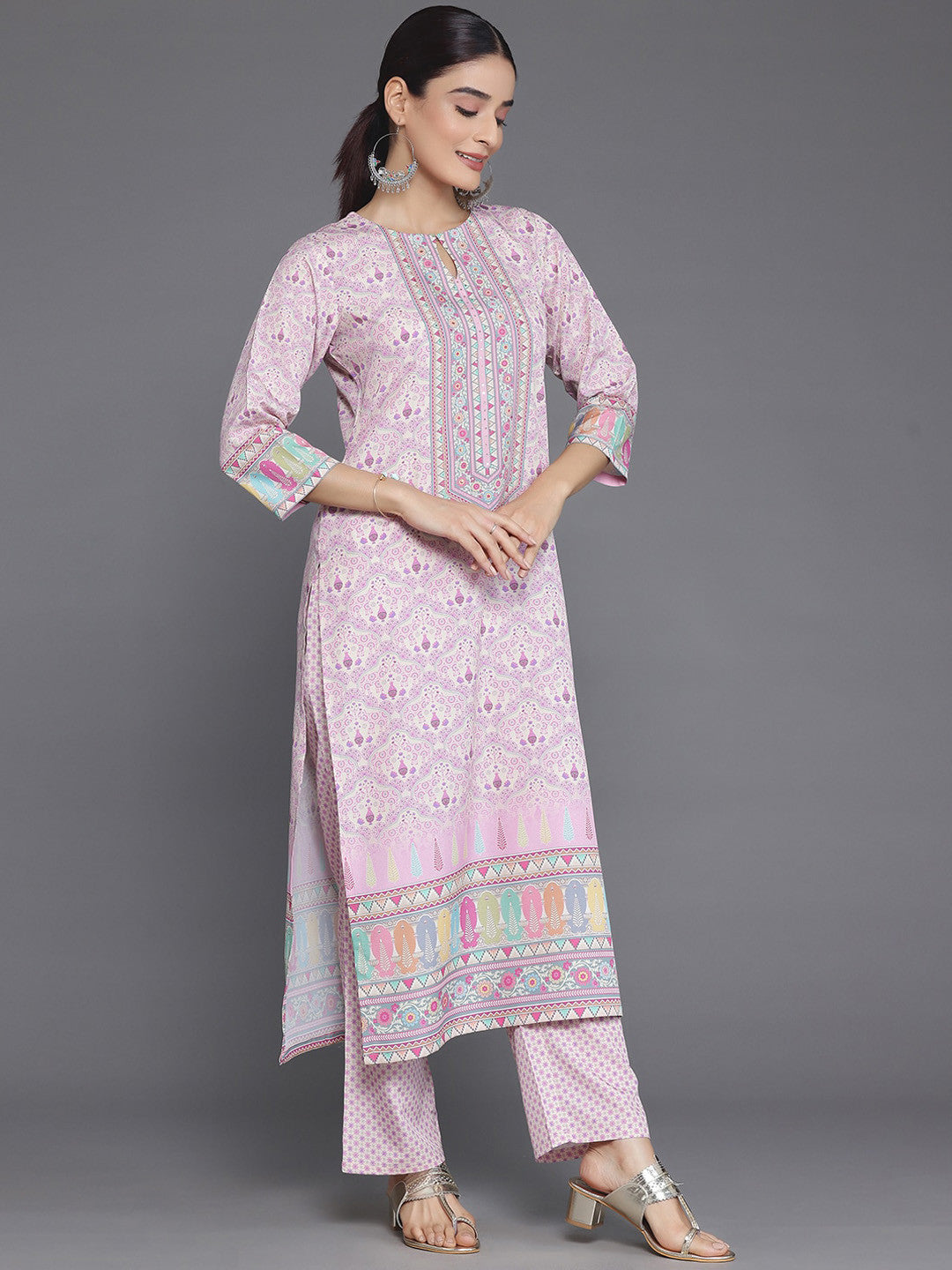 Ethnic Motifs Printed Regular Kurta with Trousers & Dupatta