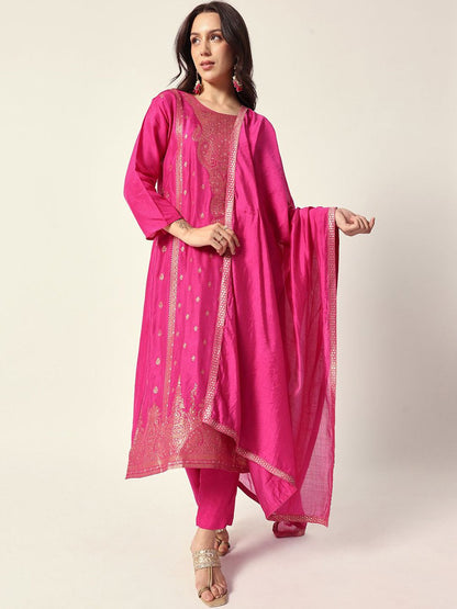 Dhiyona IS Women's Women Paisley Printed Regular Kurta Sets With Dupatta