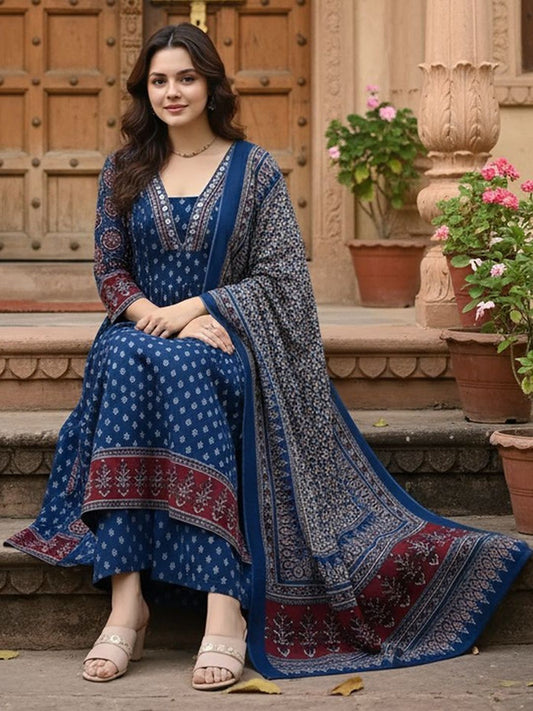 Dhiyona KL Women Ethnic Motifs Printed Regular Kurta with Palazzos & With Dupatta