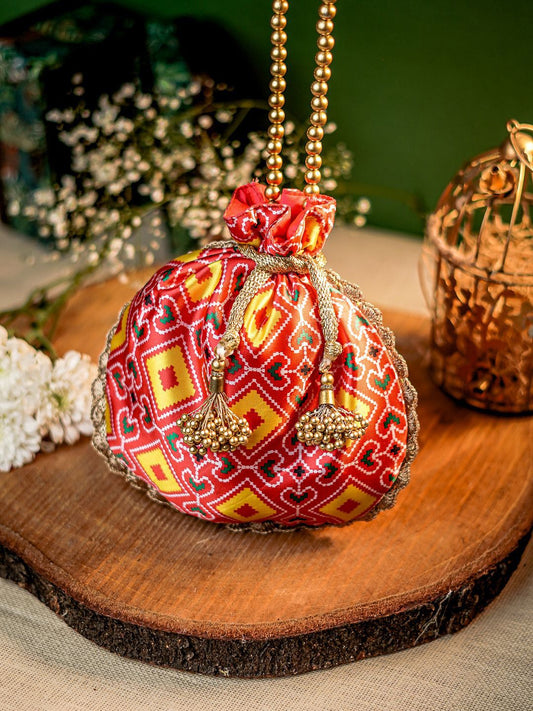 Dhiyona NR Printed Embellished Potli Clutch