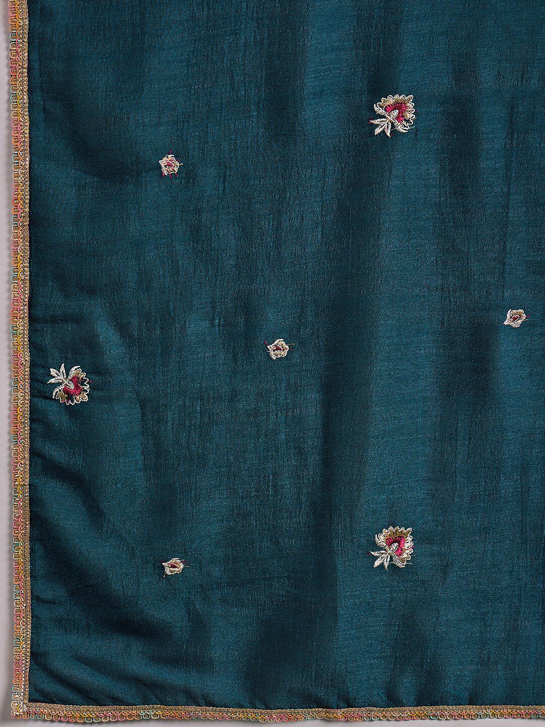 Alina Cut Ethnic Motifs Embroidered Regular Kurta With Trousers & With Dupatta