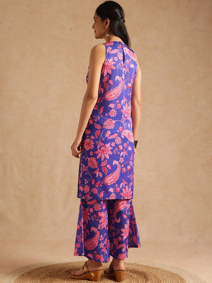 Dhiyona AN Women Floral Printed Regular Kurta with Sharara