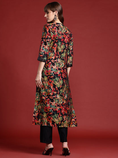 Floral Printed Kurta with Trousers
