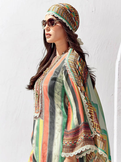 Dhiyona IE Women Printed Regular Kurta Trousers With Dupatta
