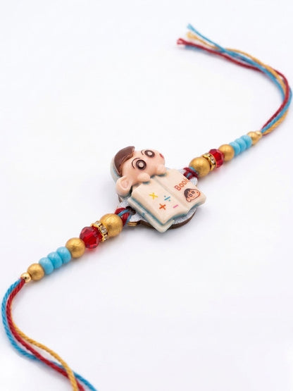 Dhiyona Kids Shinchan Character Artificial Beads Thread Rakhi