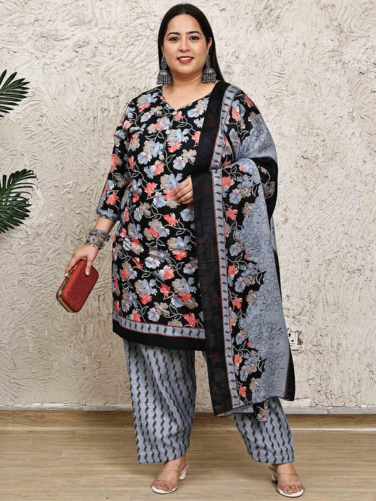 Dhiyona KL Women Floral Printed Regular Kurta with Salwar With Dupatta