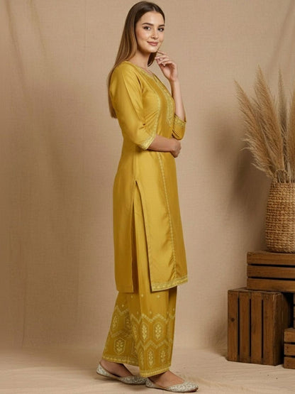 Dhiyona SN Women Ethnic Motifs Embroidered Beads and Stones Kurta & Sharara With Dupatta