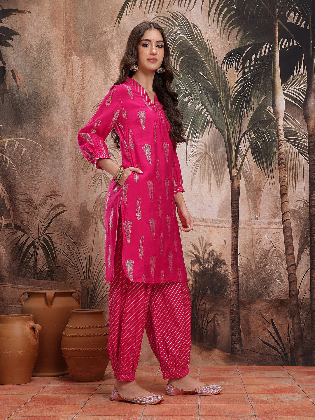 Ethnic Motifs Printed Regular Kurta with Salwar