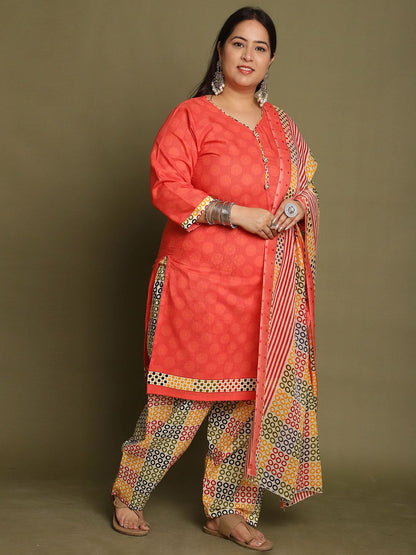 Dhiyona KL Women Printed Regular Kurta with Patiala & With Dupatta