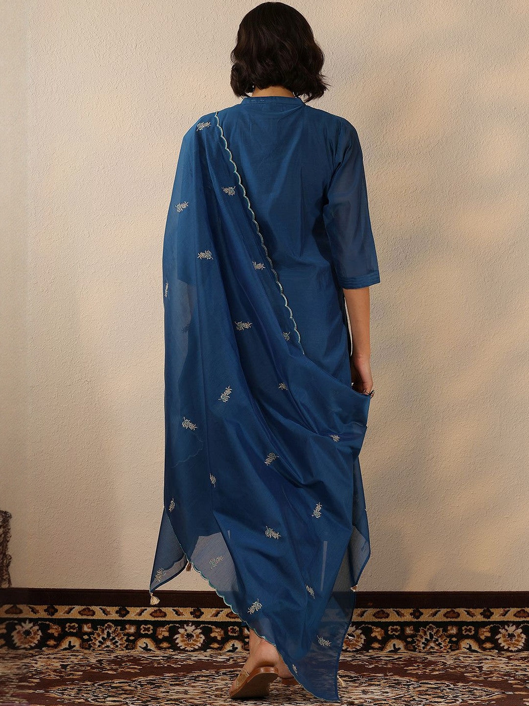 Women Ethnic Motifs Embroidered Kurta with Trousers & Dupatta