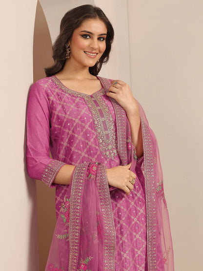 Dhiyona LL Women Ethnic Motifs Embroidered Kurta with Palazzo & Dupatta