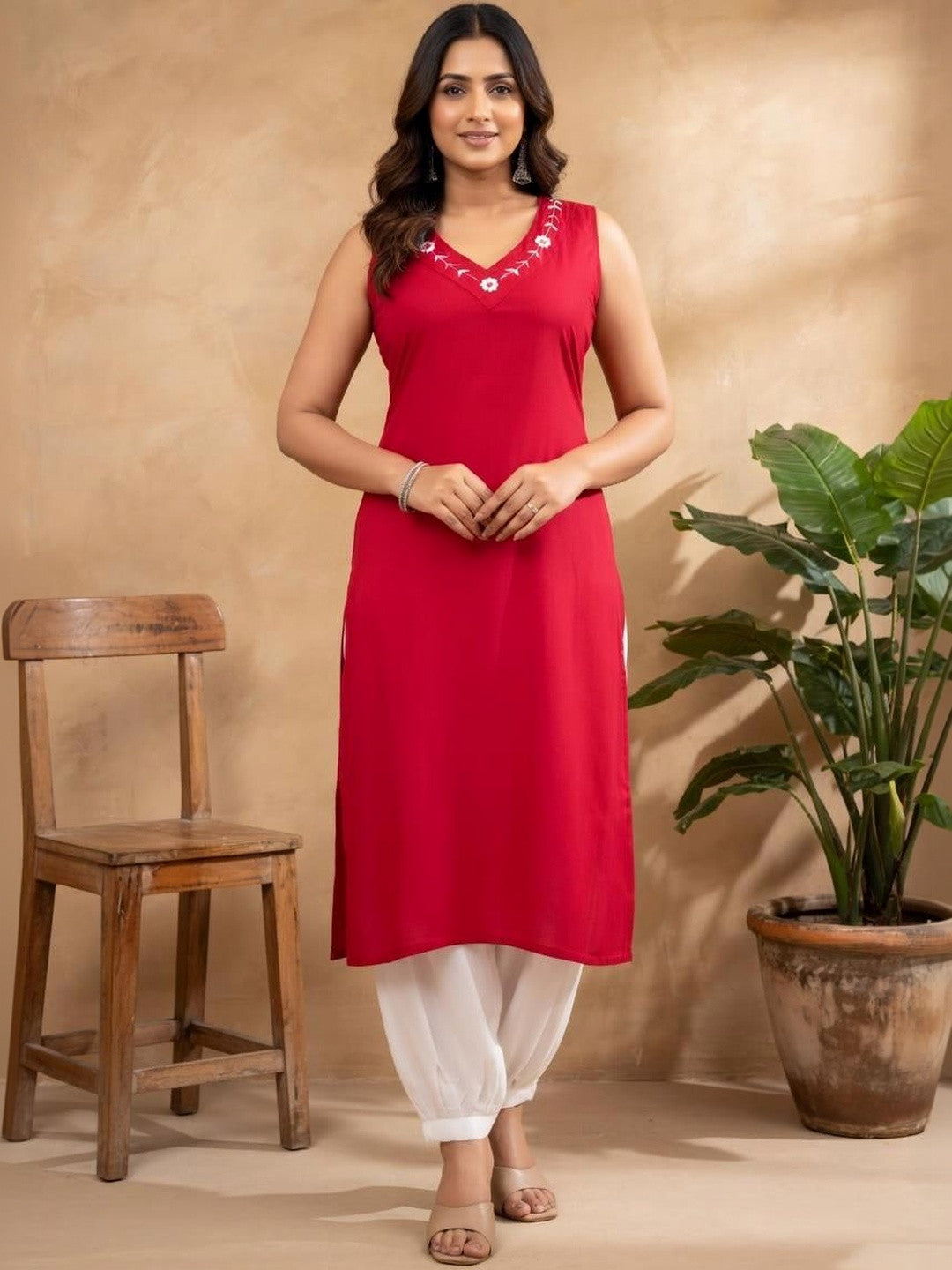V-Neck Kurta & Salwar