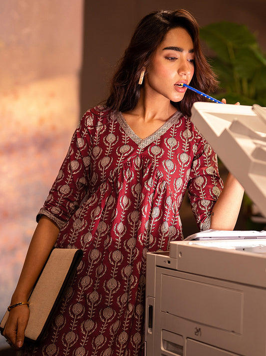 Women Ethnic Motifs Printed Empire Kurta with Trousers
