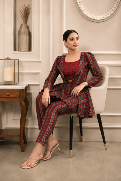 Shanaya Top-Pants & Blazer Set
