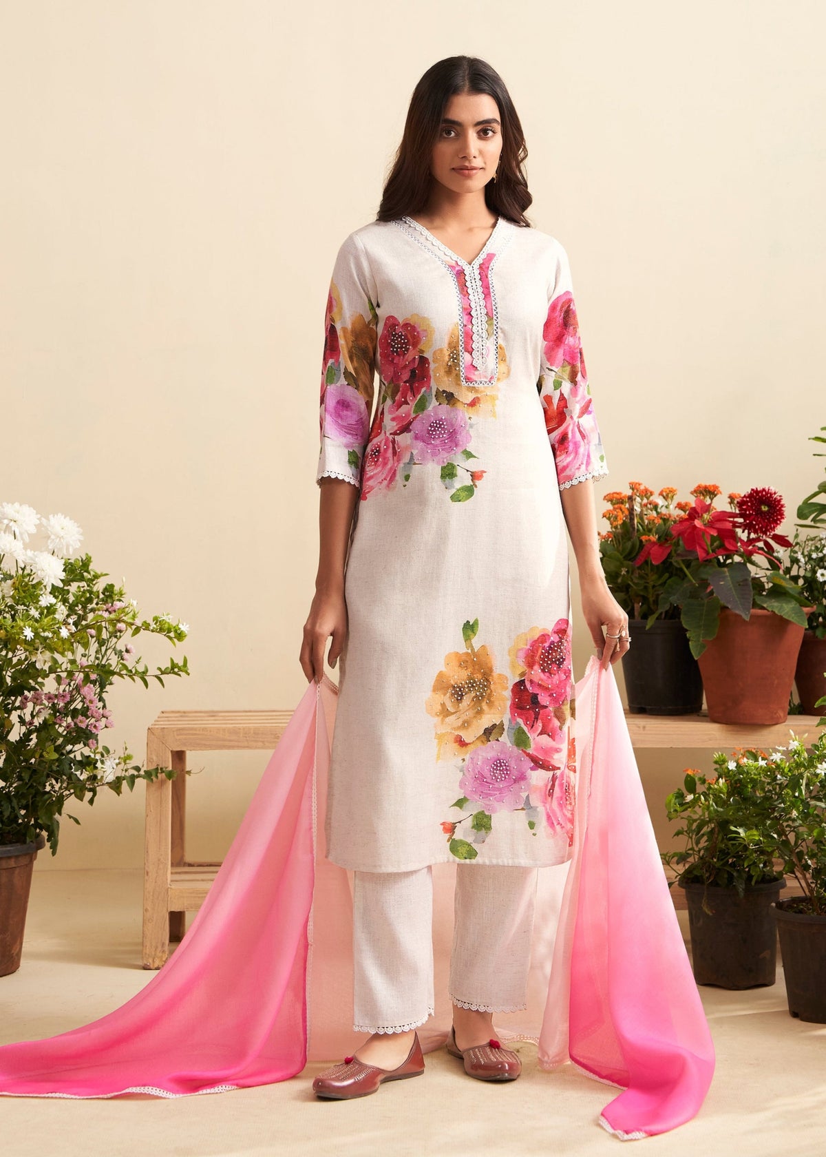 Lisba Rosy Linen Cotton Suit Set