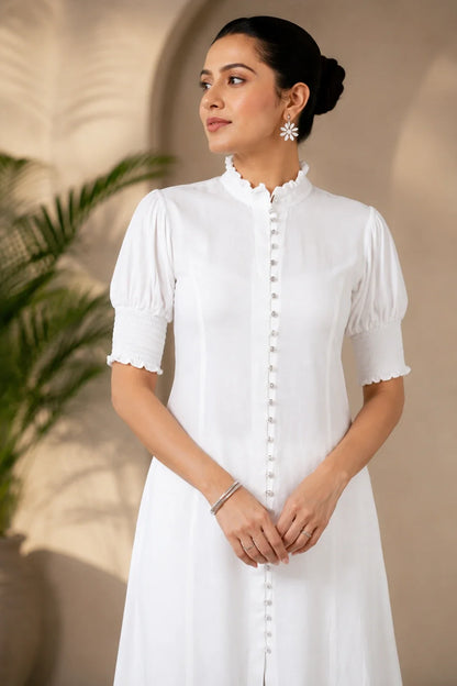 Ayra Smocked-Buttoned Kurta