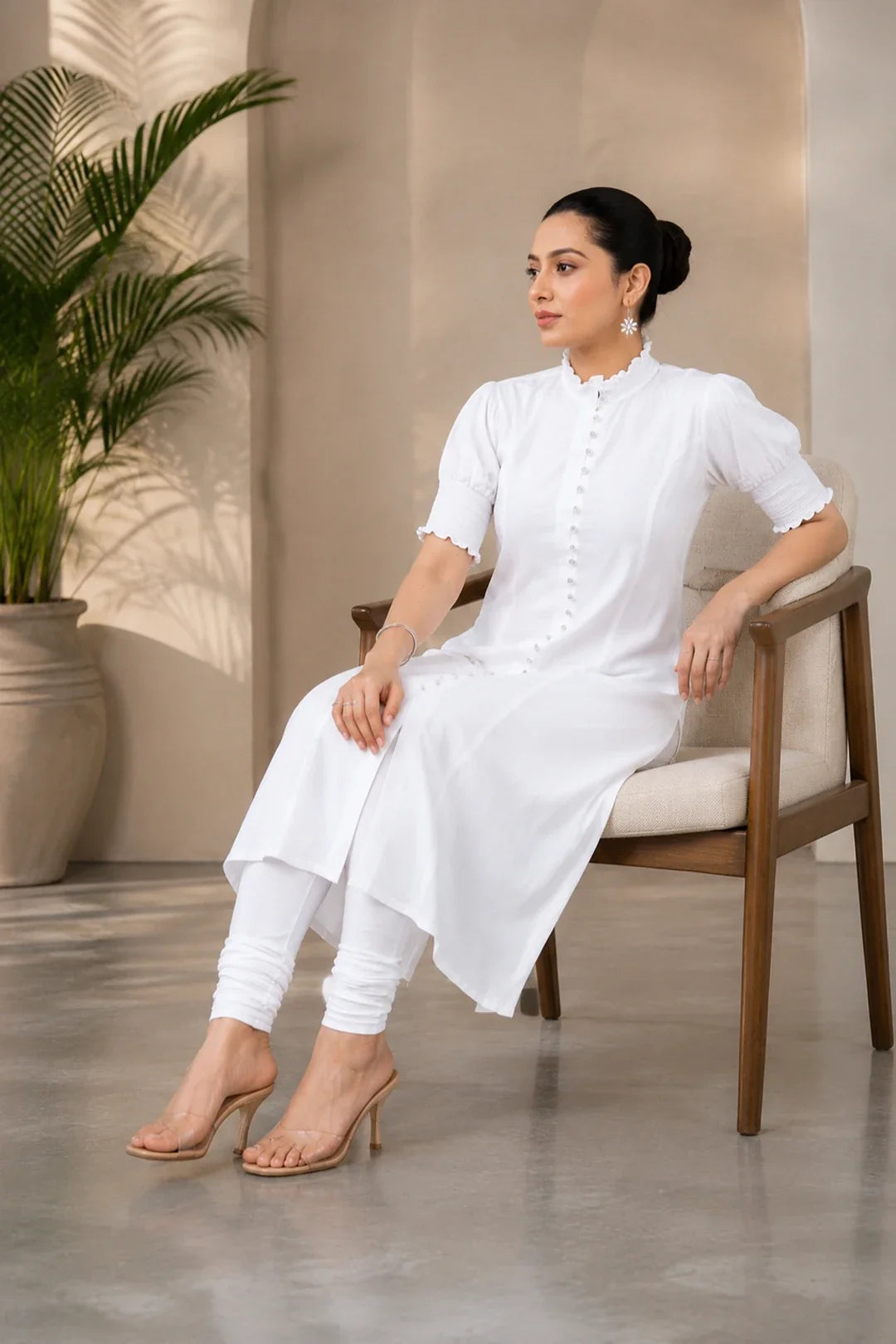 Ayra Smocked-Buttoned Kurta