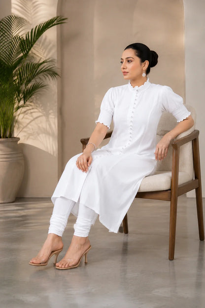 Ayra Smocked-Buttoned Kurta