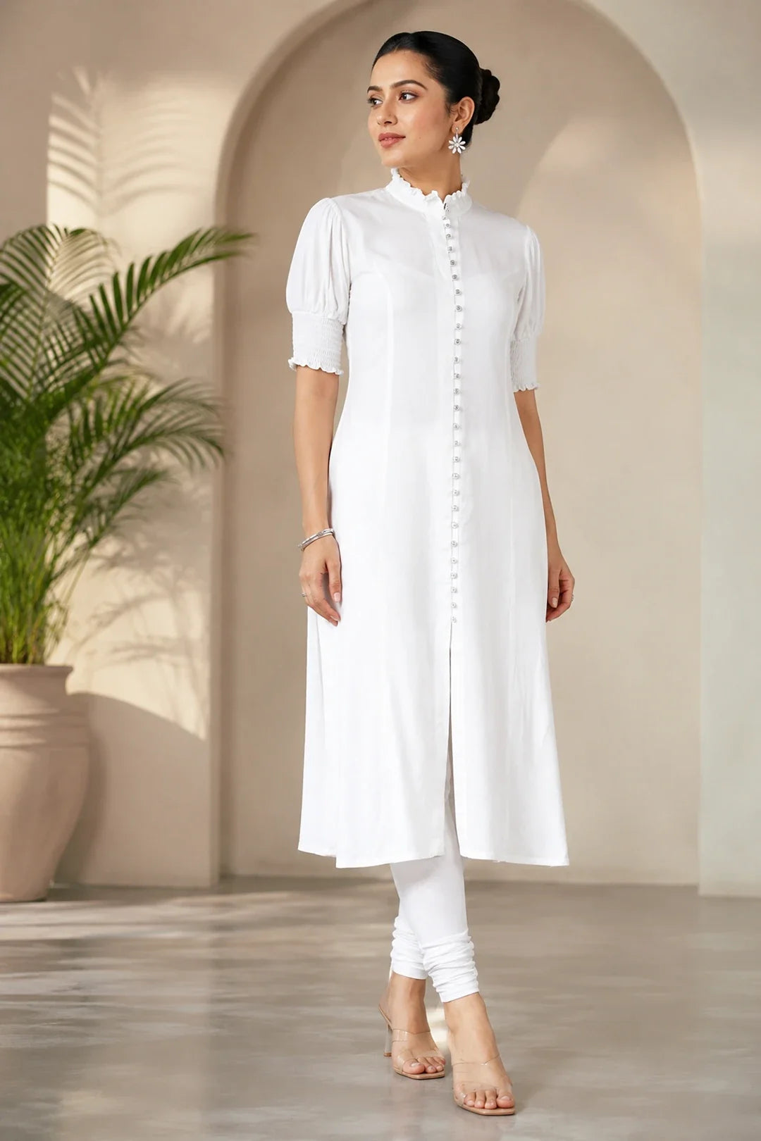 Ayra Smocked-Buttoned Kurta