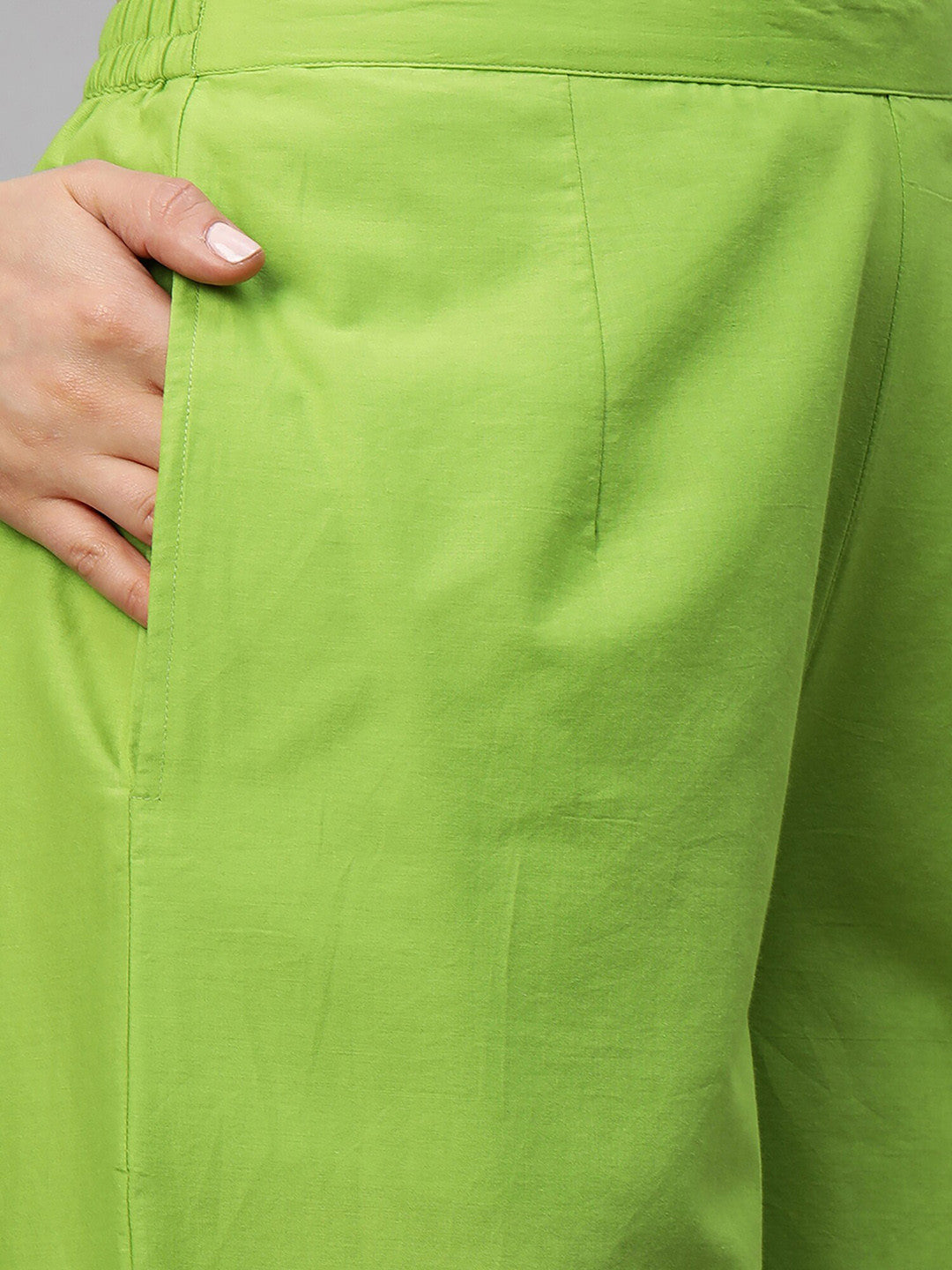 Women Green Ethnic Motifs Printed Pure Cotton Kurta with Palazzos & With Dupatta