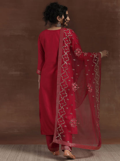 Dhiyona LL Woven Design Regular Kurta with Palazzos & Dupatta