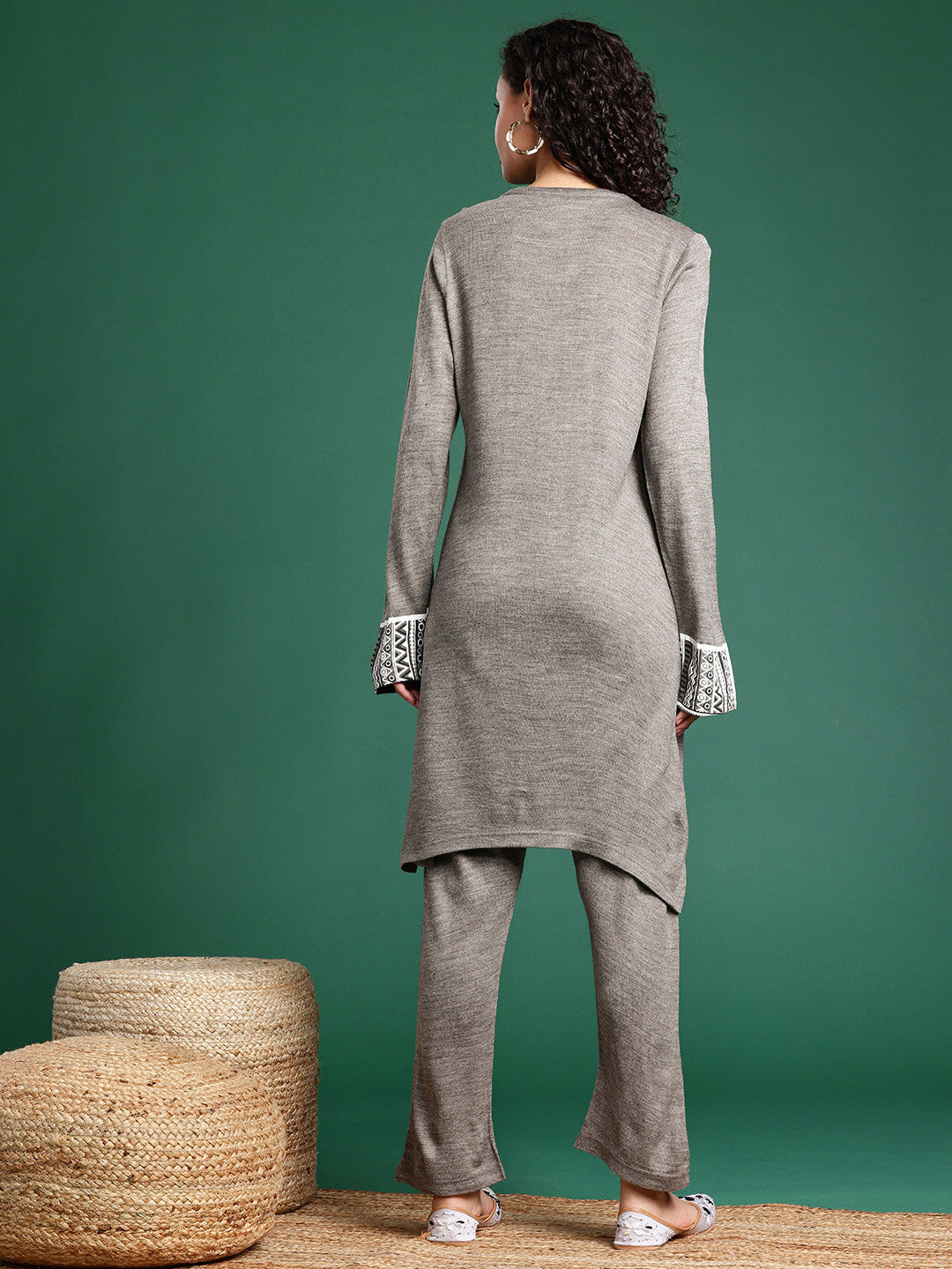Printed Keyhole Neck Kurta with Trousers