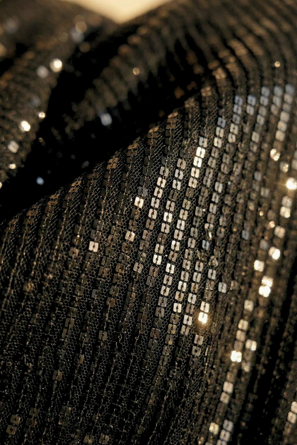 Dhiyona ST Black Muse Knitted Sequin Saree with Blouse Fabric