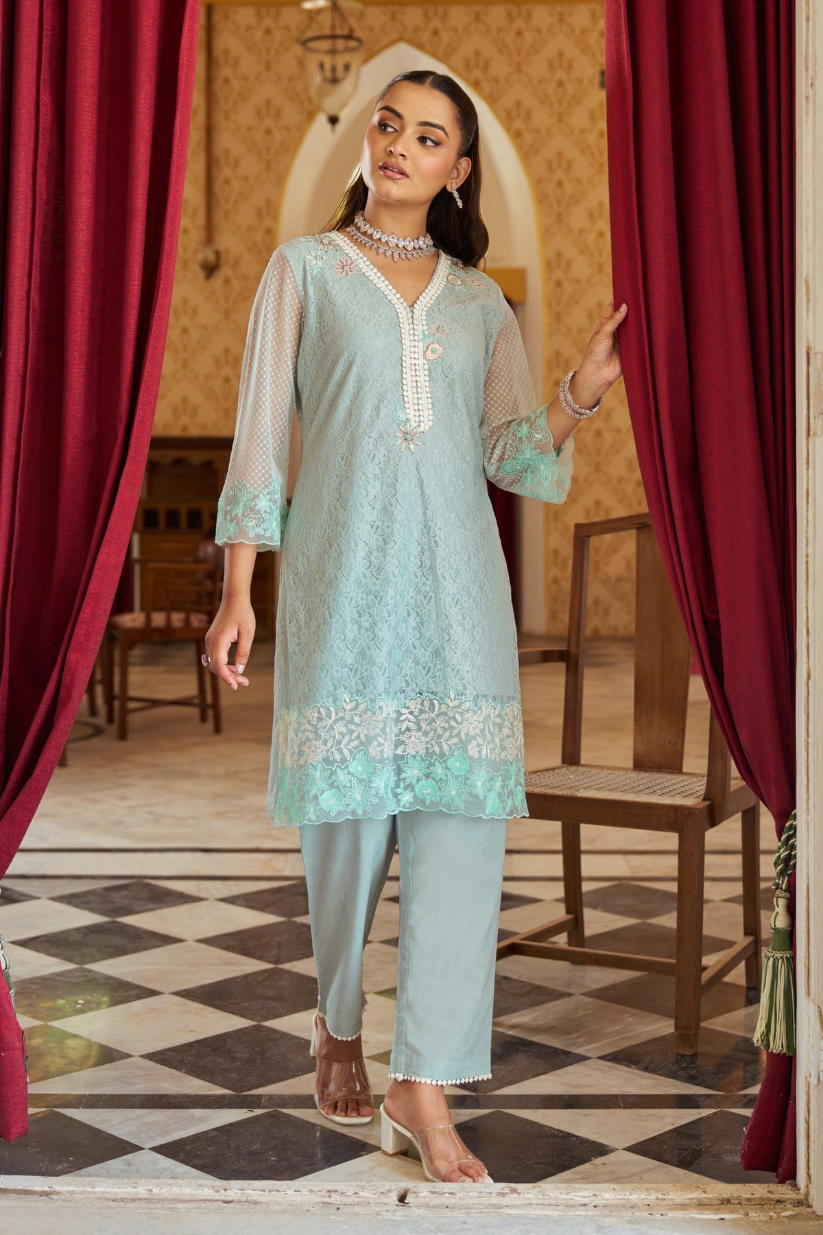 Anumeha Tiffany embroided co-ord set